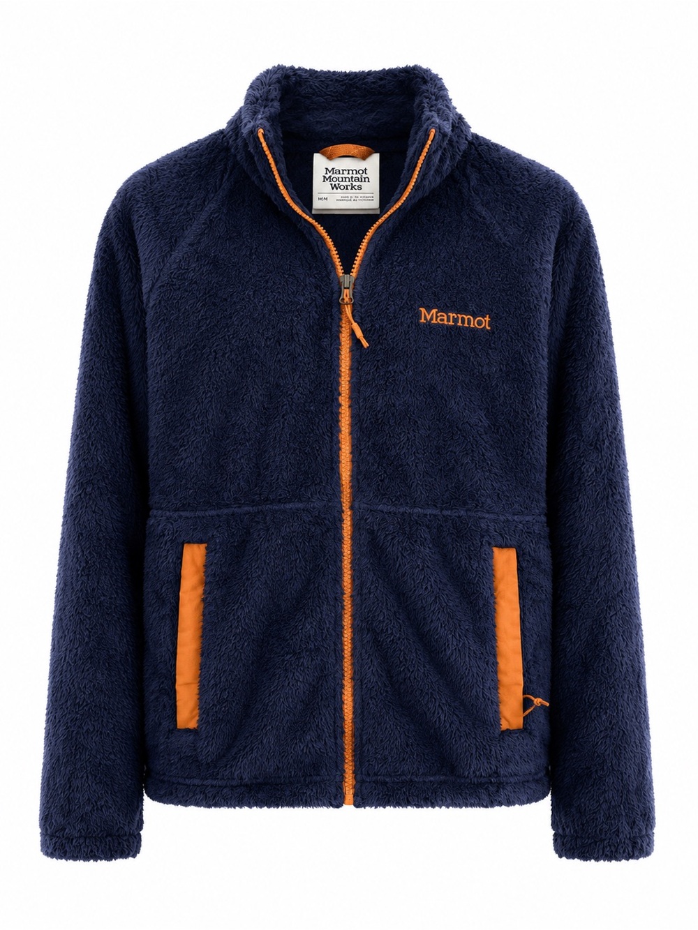 Marmot Women’s Homestead Sherpa Fleece Jacket Navy Orange M